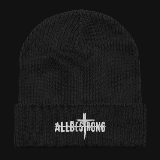 All Be Strong Cross Organic Ribbed Beanie